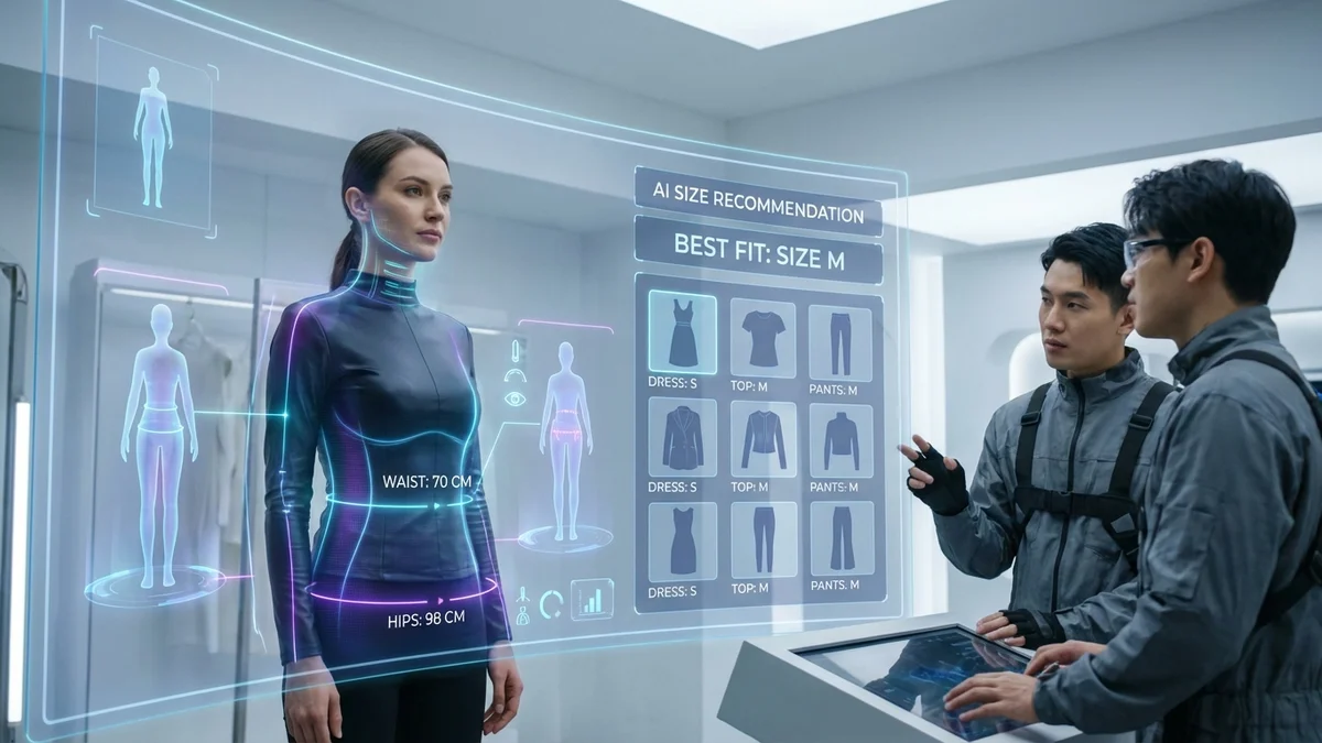 AI fit prediction showing accurate size recommendations on different body types
