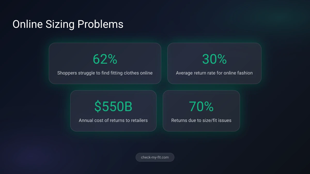 Online Sizing Problems - Statistics showing why finding the right size is difficult