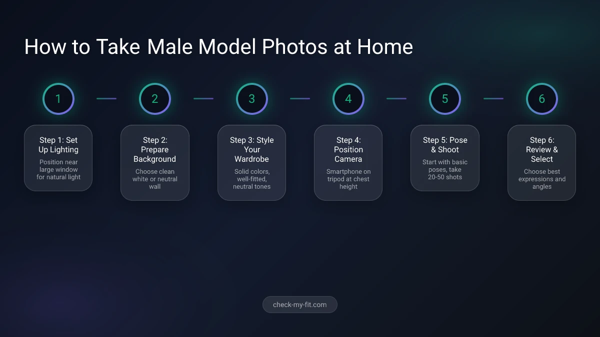Male Model Photography Process Infographic